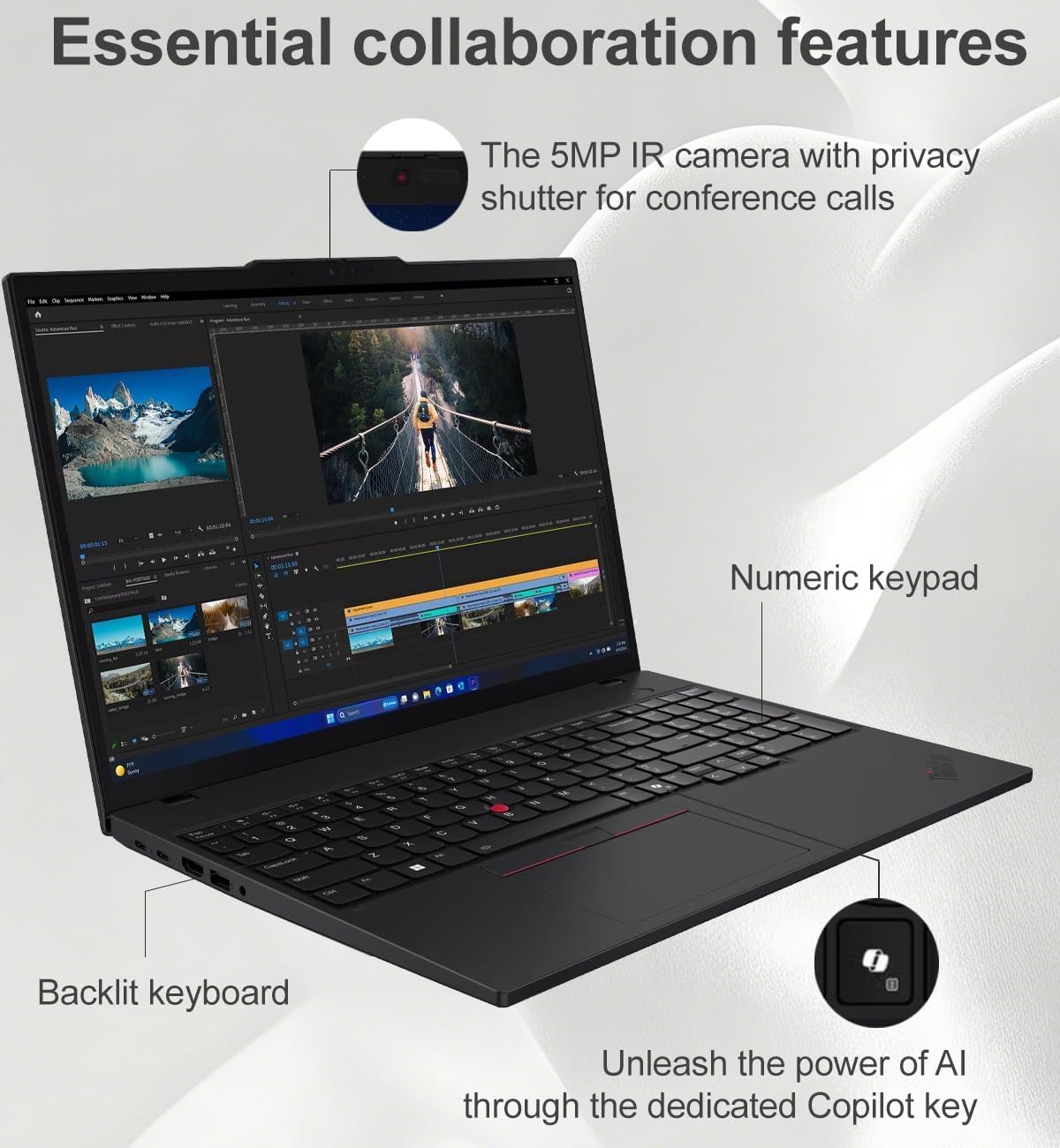 Lenovo ThinkPad T16 G4 Business AI PC Laptop, 16' FHD+, Intel 12-Core Ultra 5 225U (>i7-1355U), IR Webcam, Thunderbolt 4, IST Computer Customized 16GB/32GB/64GB DDR5 RAM, 512GB/1TB/2TB SSD, Win 11 Pro