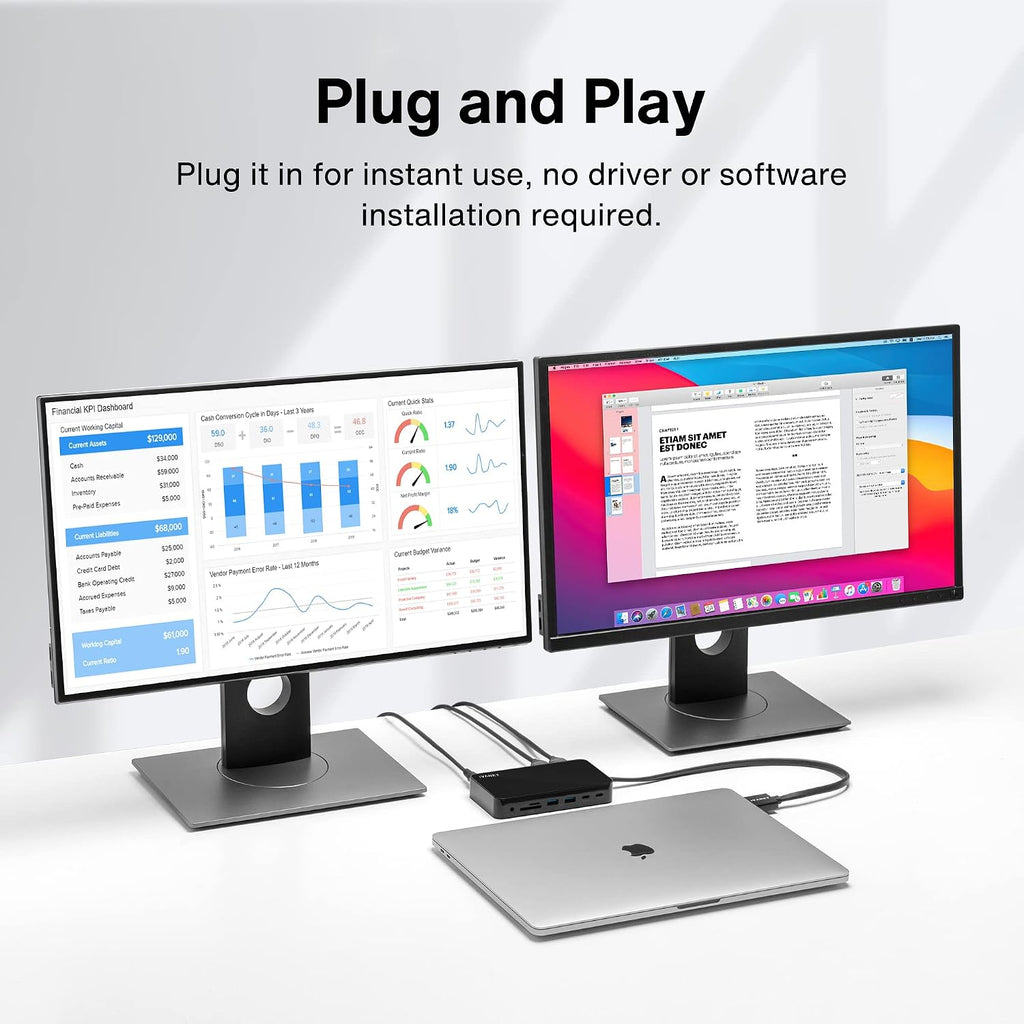 iVANKY FusionDock 1+ MacBook Pro Docking Station with 180W Power Adapter, 12-in-1 Dual 4K@60Hz USB C Dock for MacBook Pro/Air Thunderbolt 3/4 Dock HDMI 2.0, 96W PD, 6 USB, 2.5Gbps Ethernet SD/TF Audio