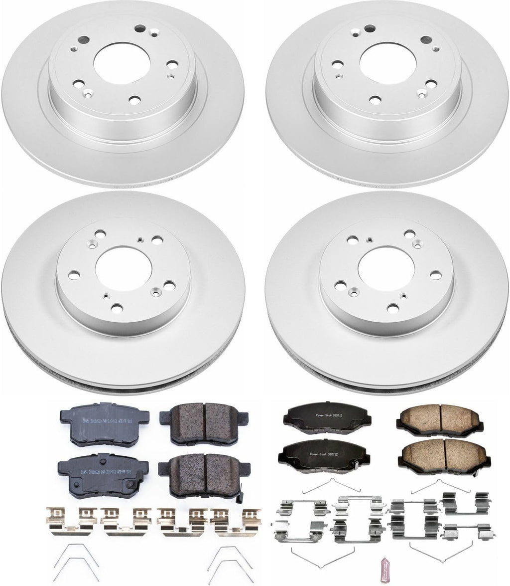 PowerStop Front and Rear Brake Kit for Honda Accord 2011-12 - Fully-Coated Disc Rotors with Z17 Ceramic Brake Pads Replacement, CRK5934