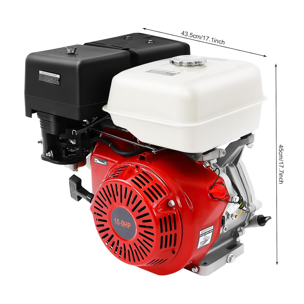 420CC Gasoline Powered Go Kart Motor, 15HP 4-Stroke Gas Engine OHV Horizontal Go Kart Motor 3000-3600RPM Mini Bike Engine with Recoil Start and Air Cooling for Water Pumps Vibrators Generators