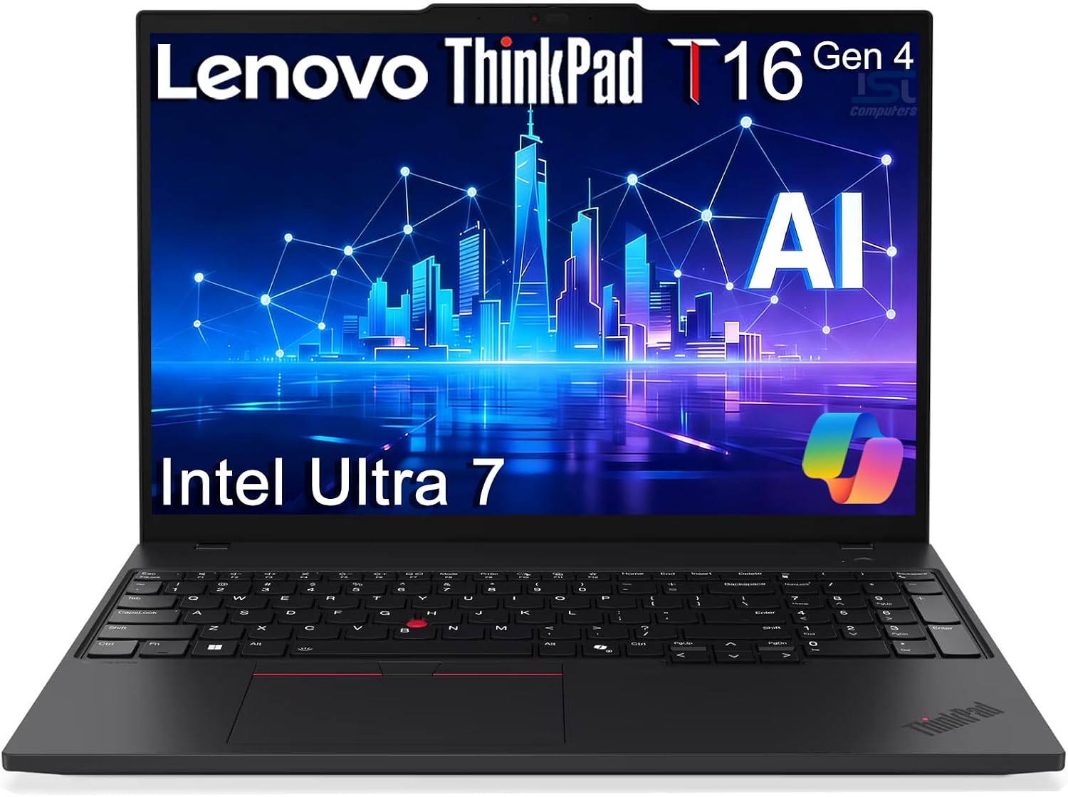 Lenovo ThinkPad T16 G4 Business AI Laptop, 16' FHD+, Intel 12-Core Ultra 7 255U (> i7-1355U), Thunderbolt 4, 5MP Webcam, IST Computer Customized 16GB/32GB/64GB DDR5 RAM, 512GB/1TB/2TB SSD, Win 11 Pro