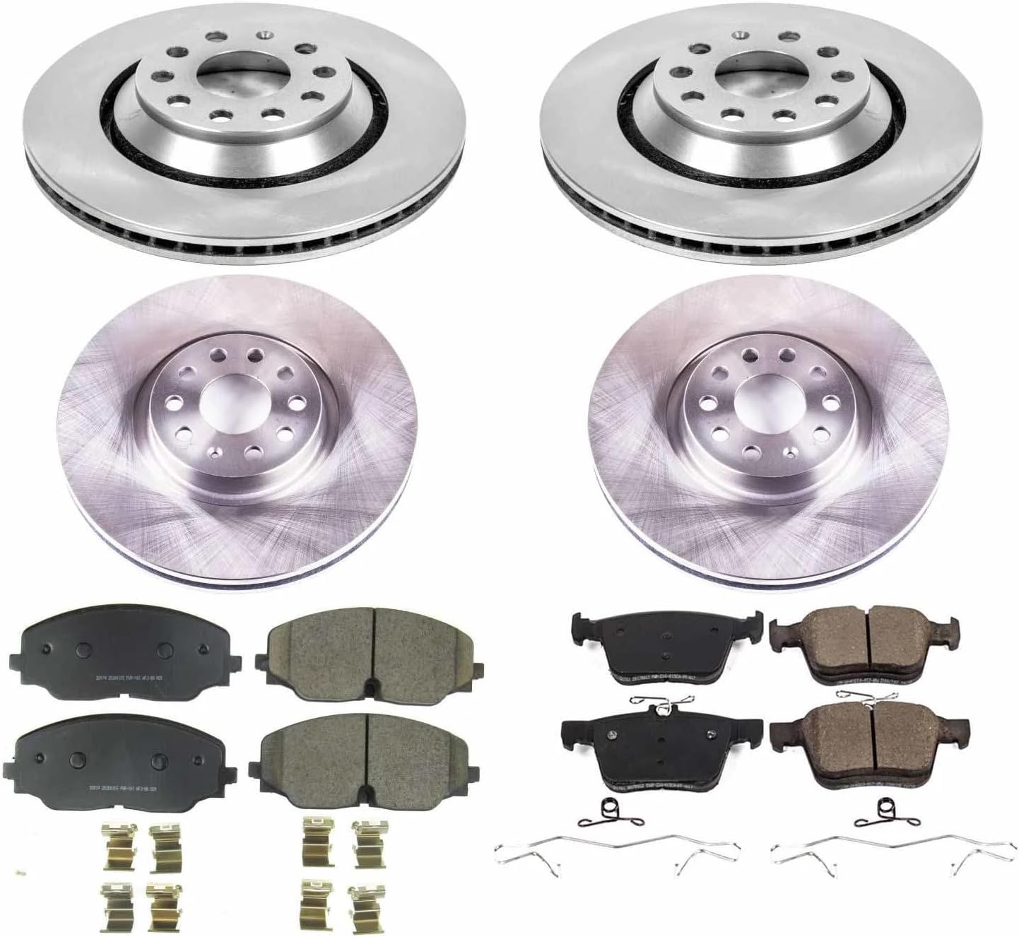 PowerStop Front and Rear Brake Kit for Volkswagen Atlas 2018-20 | Volkswagen Atlas Cross Sport 2020 - Z17 Ceramic Brake Pads & Disc Rotors Replacement, KOE8118