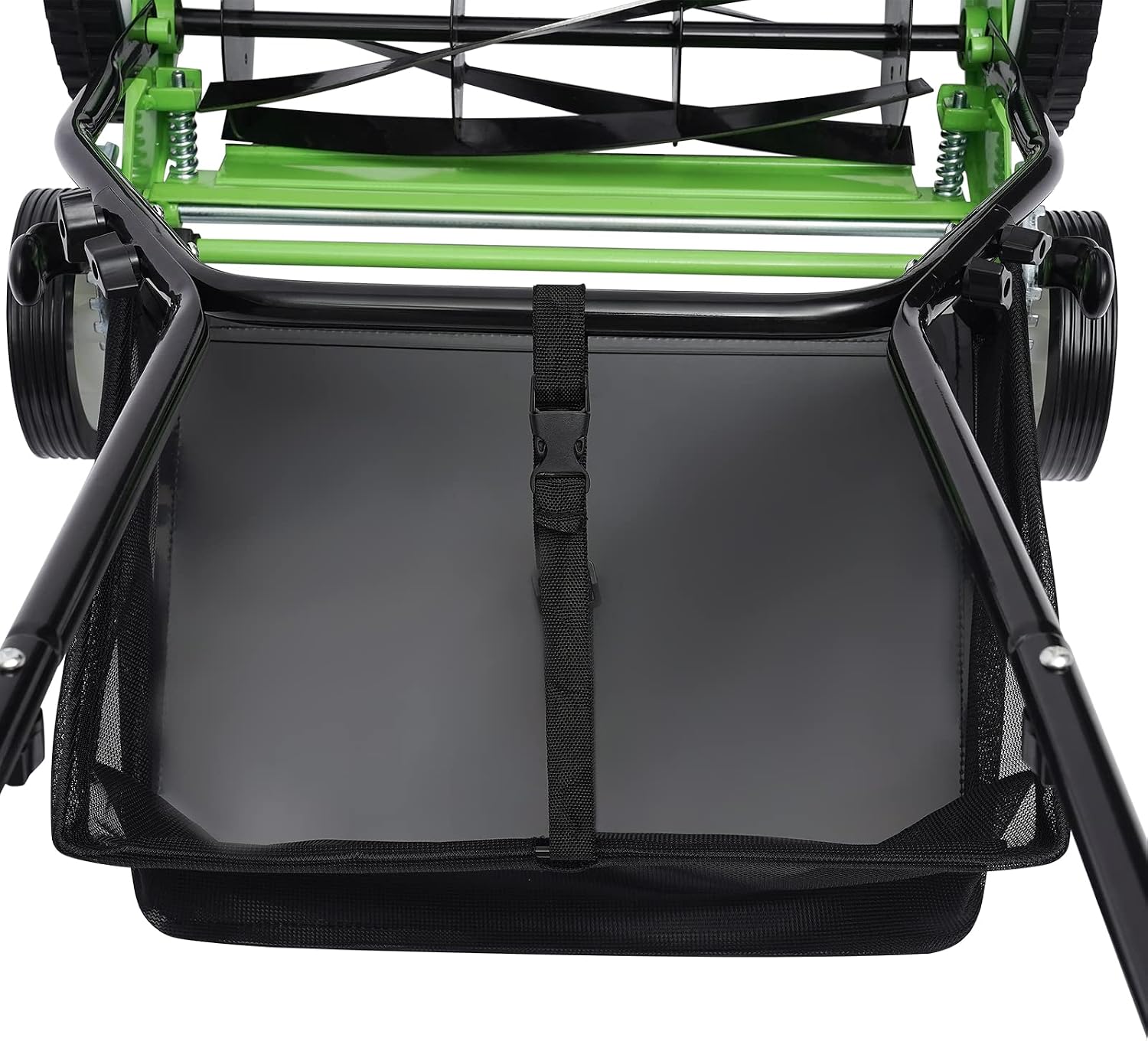 16 Inch 5-Blade Push Reel Lawn Mower with Grass Catcher Manual Push Mower with Adjustable Cutting Height 2.5 Inch Max, 4 Wheels Reel Mower for Small Yards Lawn Area (16 Inch)