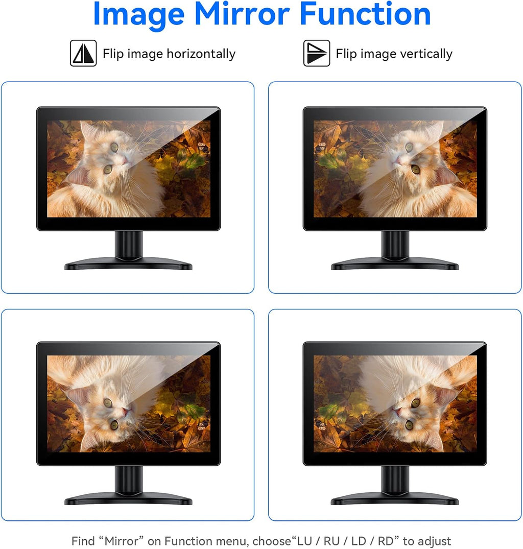 Eyoyo 10.1-inch Small Touchscreen Monitor: 1280x800 IPS Display, 10-Point Touch, HDMI VGA AV Input, Built-in Speakers, Metal Case, VESA 75x75, Touch Screen Monitor for Raspbery Pi, PC, CCTV, POS