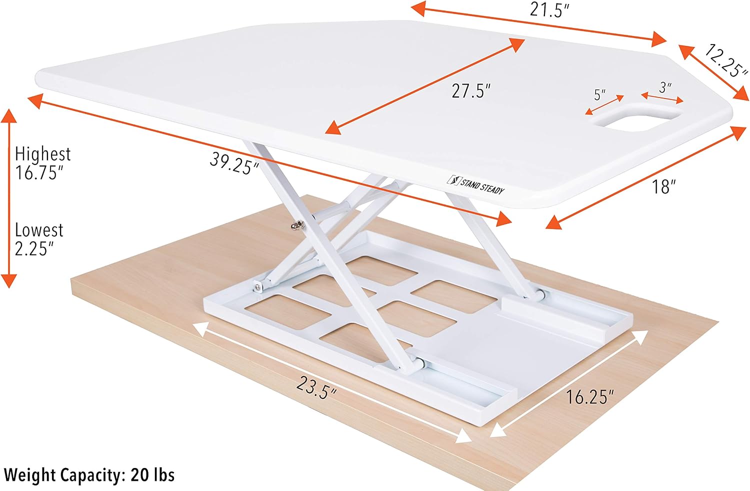 Stand Steady X-Elite Pro | Premier Corner Standing Desk Converter | Extra Large 40 Inch Sit to Stand Workstation | Height Adjustable for Cubicles and L-Shaped Desks (27.25' L x 39.25' W)