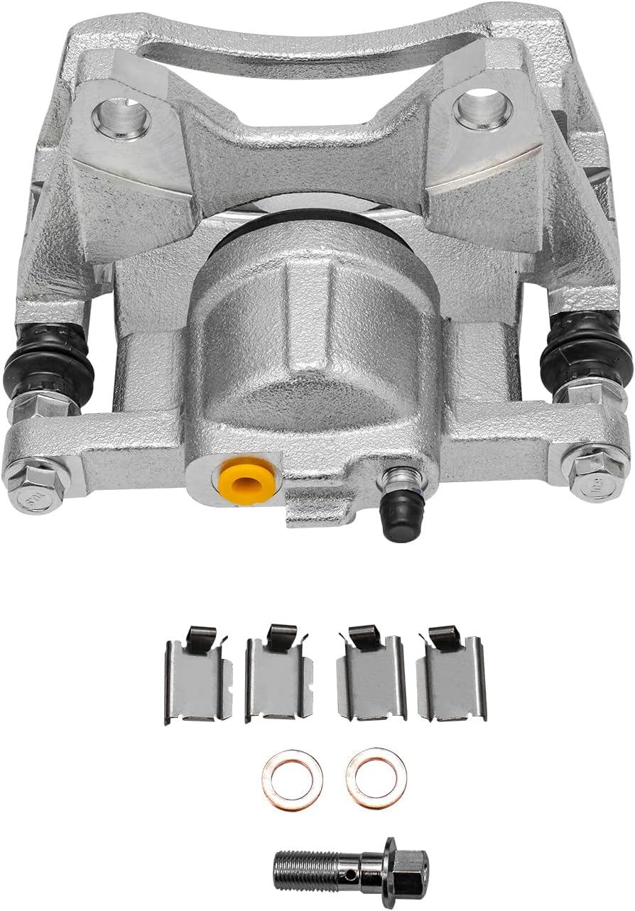 Detroit Axle - Rear Brake Kit for 2007-2017 Jeep Wrangler, 2018 Wrangler JK, Disc Brakes Rotors Driver Side Brake Caliper 2008 2009 2010 2011 2012 2013 2014 2015 2016 Replacement [12.44' inch Rotor]