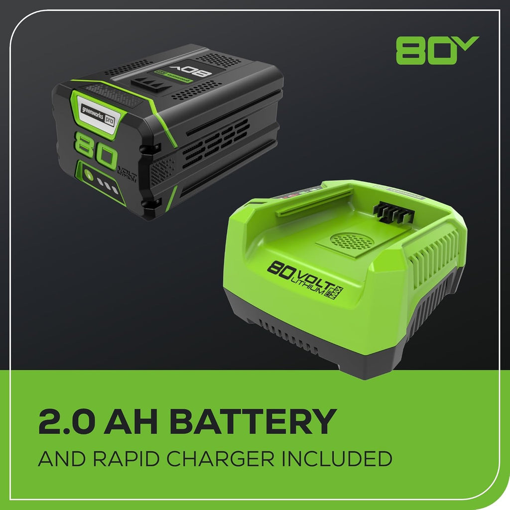 Greenworks 80V 10' Cordless Polesaw (Great For Pruning and Trimming Branches / 75+ Compatible Tools), 2.0Ah Battery and Charger Included