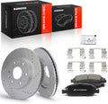 A-Premium 12.99 in(330mm) Front Drilled and Slotted Disc Brake Rotors + Ceramic Pads Kit Compatible with Select Cadillac, Chevy & GMC - Silverado, Suburban, Express, Sierra, Yukon, Escalade, Avalanche