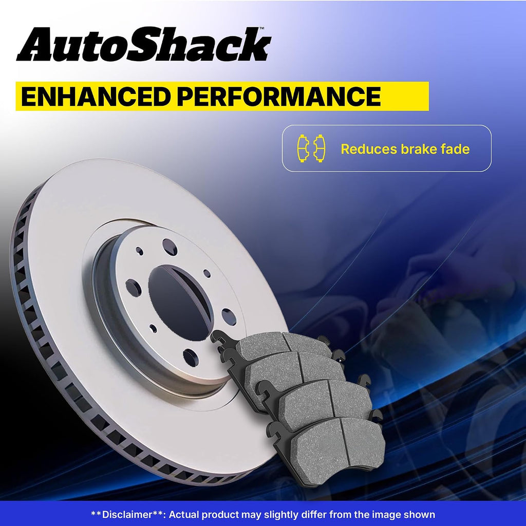 AutoShack Front & Rear Brake Rotors & Ceramic Pads for Jeep, Wrangler 2007-2017 Wrangler JK 2018, 4WD RWD V6 3.6L 3.8L - Coated - ArmorStop