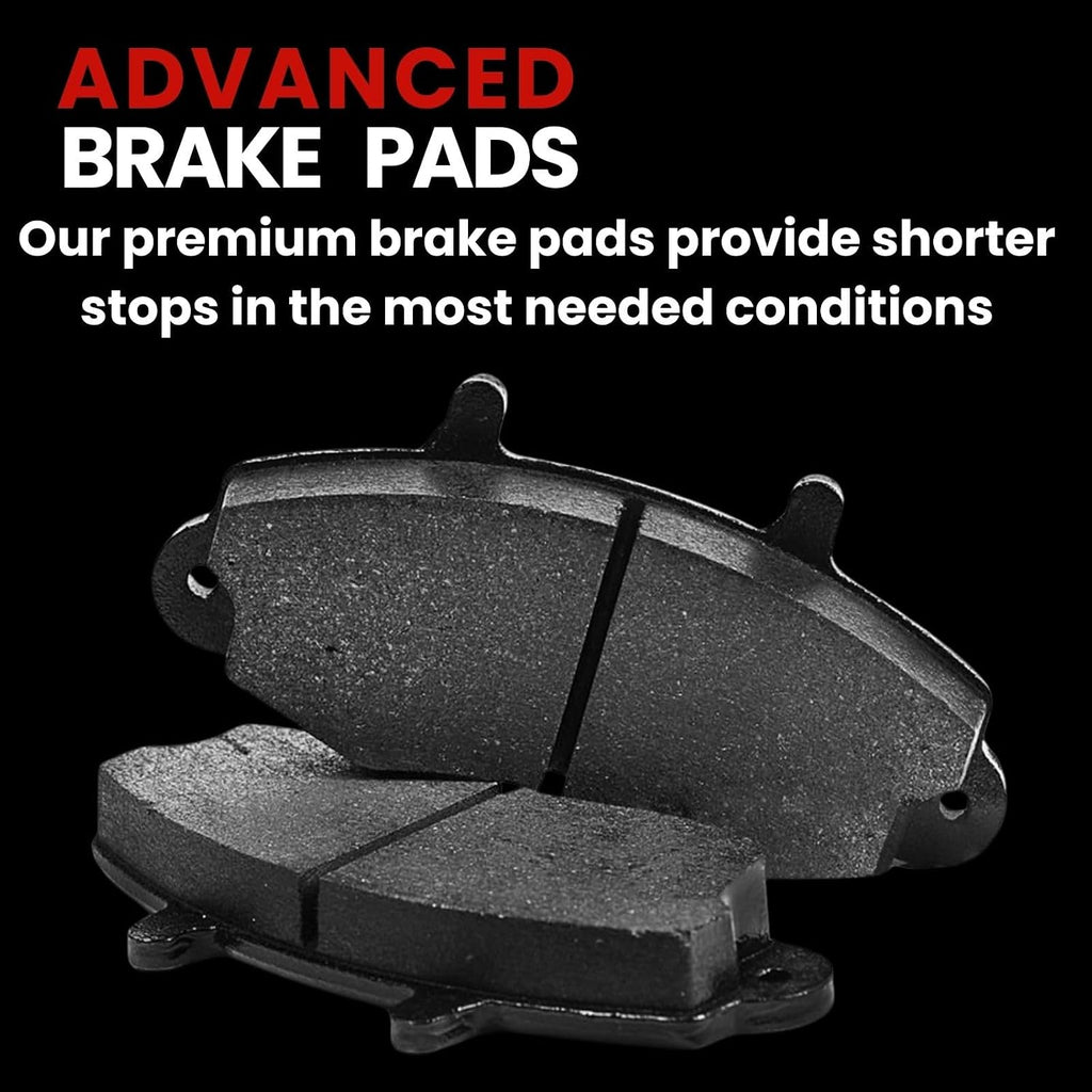 Arrhythmic Front Rear Brake Pads for Chevy Silverado 3500 Classic 8.1L 2007, for Chevy Silverado 2500 5.3L 1999 2000, for Chevy Silverado 2500 5.7L 2001 2002 Automotive Replacement Pads 8PCs Break Pad