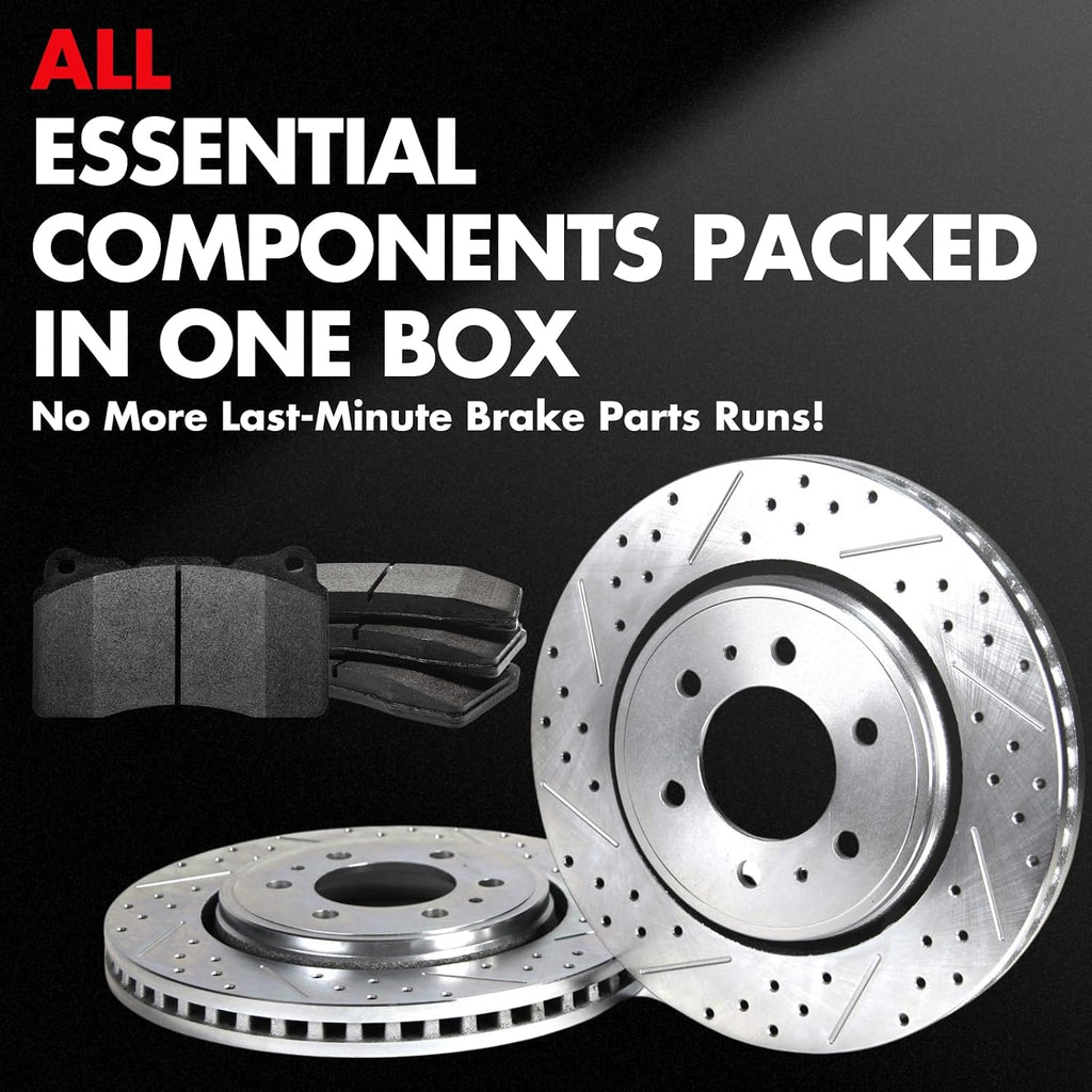 Front Brakes and Rotors Brake Kit, Rotors and Pads 4Pcs Parjanyay for Ford EcoSport 2.0L Manual 2007-2012, for Ford EcoSport 2.0L 2004-2006, for Ford Fiesta 1.6L 2005-2009, for Ford Fiesta 2.0L 2008