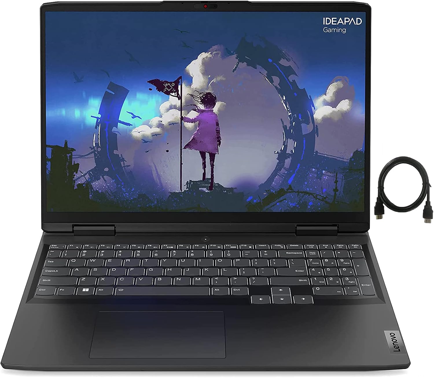 Lenovo Ideapad 3i Gaming 15.6' FHD 120Hz Laptop, Intel Core i7-12700H, 16GB RAM 2TB PCIe SSD, GeForce RTX 3050Ti Graphics, Backlit Keyboard, Onyx Grey with TWE HDMI Cable