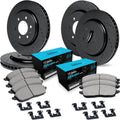 R1 Concepts Front and Rear Brake Kit Fits 2007-2020 Cadillac Escalade, Chevrolet Tahoe, GMC Yukon| Ceramic Pads, Drilled Slotted Rotors| Hardware| 13.0' Front & 13.6' Rear