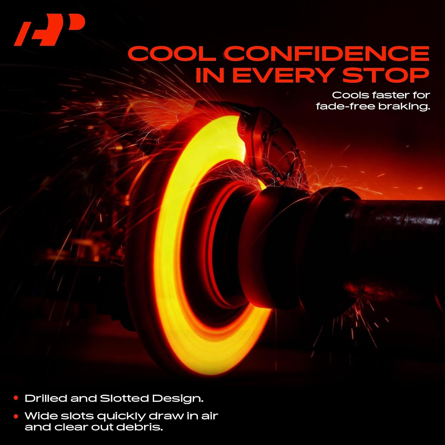 A-Premium 12.99 in(330mm) Front Drilled and Slotted Disc Brake Rotors + Ceramic Pads Kit Compatible with Select Cadillac, Chevy & GMC - Silverado, Suburban, Express, Sierra, Yukon, Escalade, Avalanche