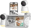 Dr.Care LumiView Max Smart WiFi Baby Monitor with 2 Camaras- 7' 1080P FHD & 2K Camera, Privacy Mode, Cry & Motion Detection, 6000mAh Removable Battery, RGB Night Light, Snapshot & Video Recording
