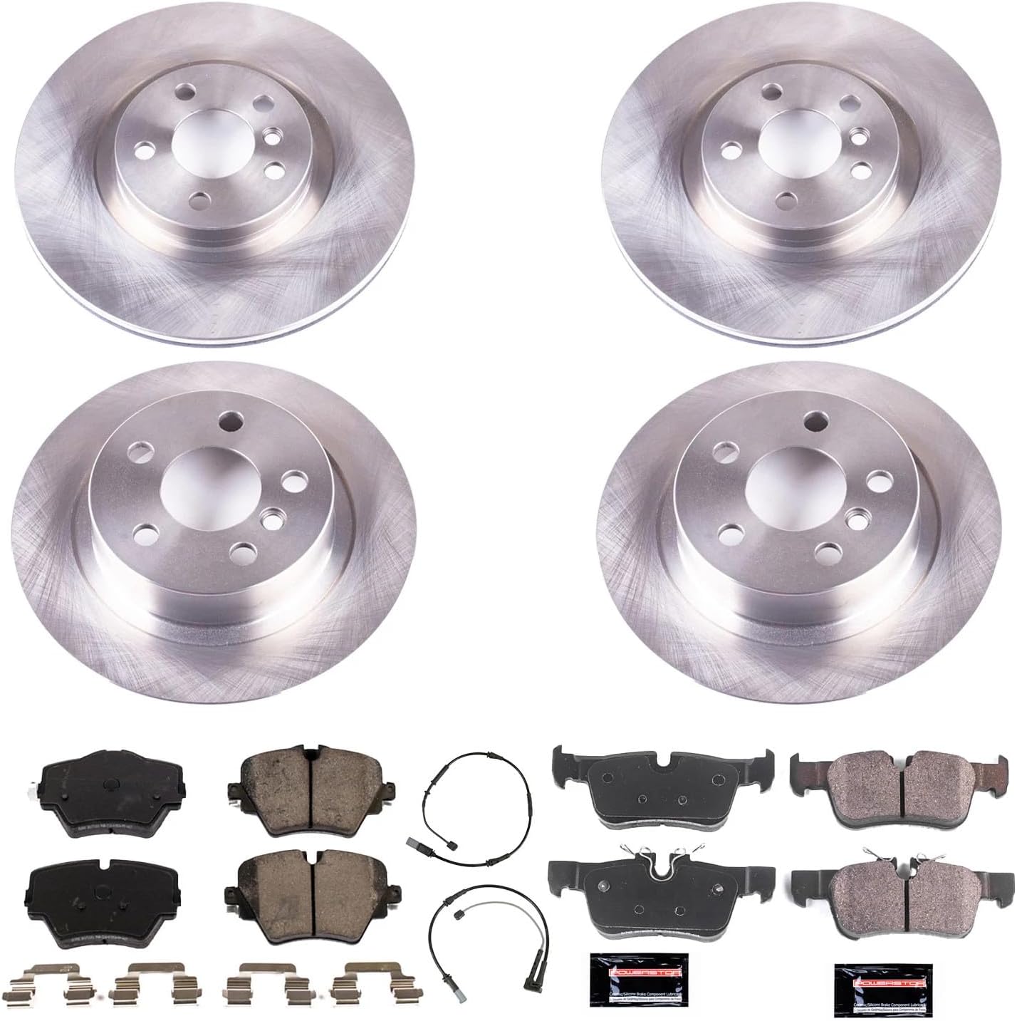PowerStop Front and Rear Brake Kit for Mini Cooper Countryman 2017-20 - Z17 Ceramic Brake Pads & Disc Rotors Replacement, KOE8356