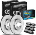 Brake Kit 6X Semi-Metallic Brake Pads Replacement Front Brakes Rotors 10.17inch (258mm) fits Ford Fiesta 1.6L 2011 2012 2013 2014 2015 2016 2017 2018 2019