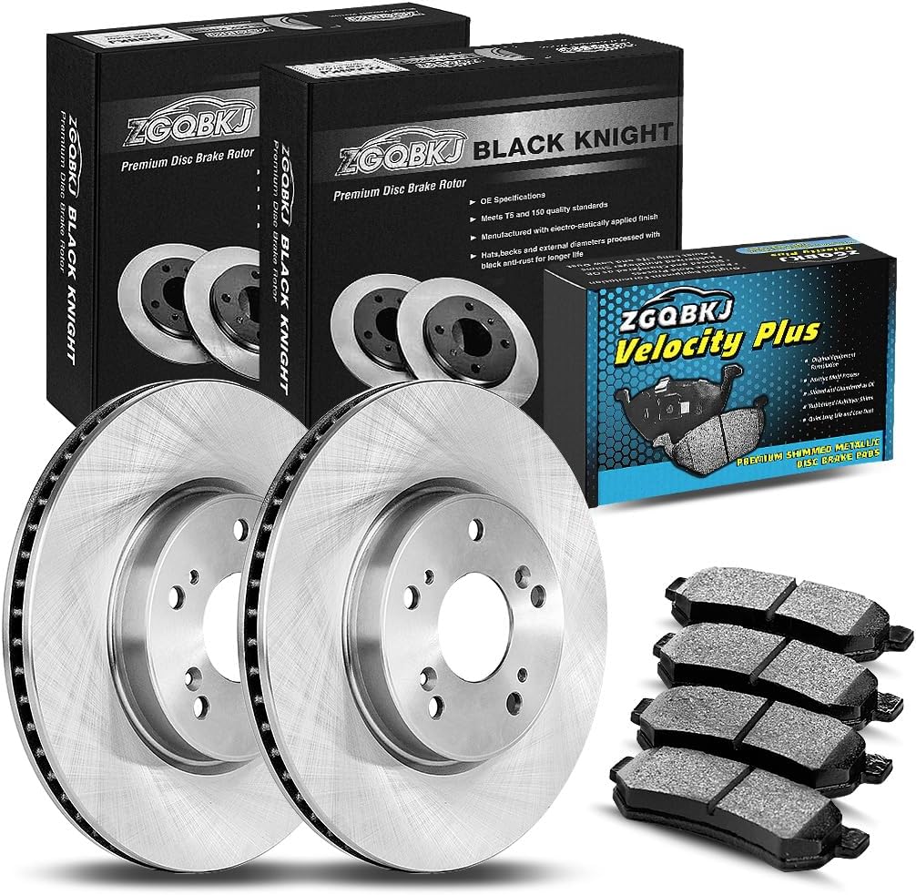 Brake Kit 6X Semi-Metallic Brake Pads Replacement Front Brakes Rotors 10.17inch (258mm) fits Ford Fiesta 1.6L 2011 2012 2013 2014 2015 2016 2017 2018 2019