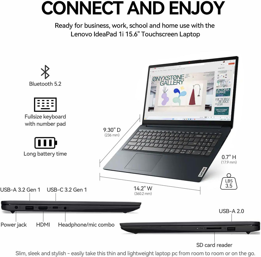 Lenovo 2026 Ideapad 1i 15 Inch Touchscreen Laptop Computer, 15.6' FHD IPS Touch Screen Laptop, Intel 10-Core i5-1335U (Beat i7-1255U), Windows 11 Pro 16GB RAM 1TB SSD, 10-Key Number Pad