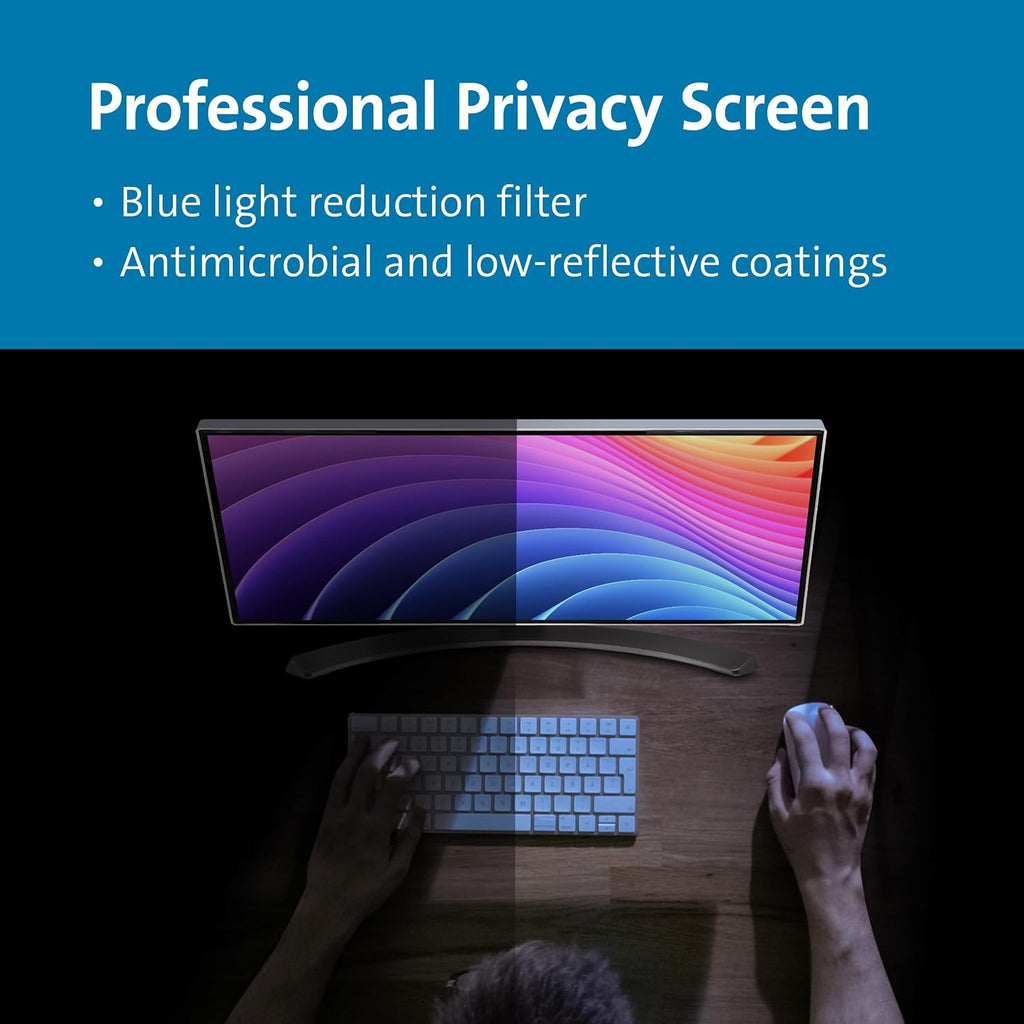 Kensington Privacy Screen for Dell 34' P3424WE Curved Monitor, Privacy Filter for Curved Monitor, FP340UW-DE