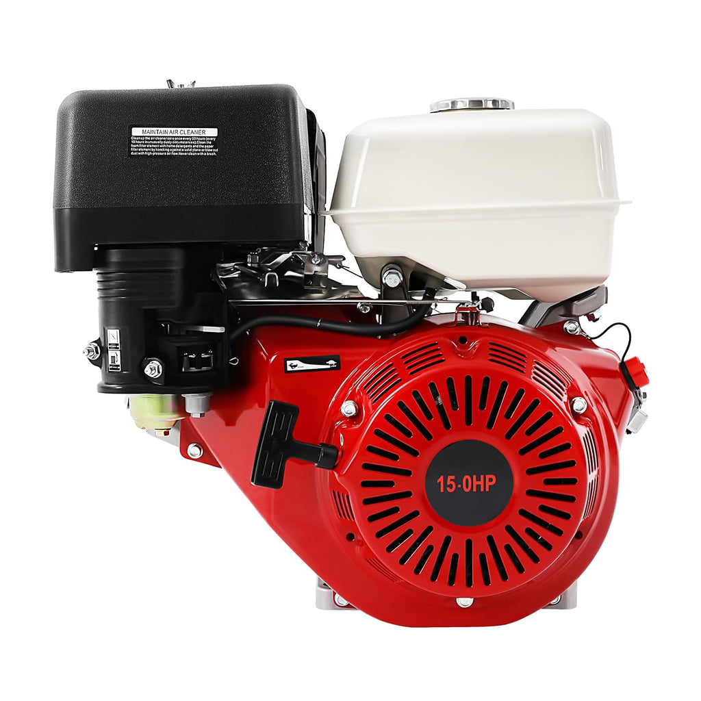 420CC Gasoline Powered Go Kart Motor, 15HP 4-Stroke Gas Engine OHV Horizontal Go Kart Motor 3000-3600RPM Mini Bike Engine with Recoil Start and Air Cooling for Water Pumps Vibrators Generators