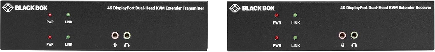 Black Box KVM Extender over CATx - 4K, Dual-Head, DisplayPort, USB 2.0