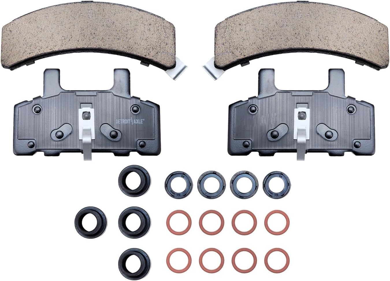 Detroit Axle - Front Brake Kit for Chevy GMC K1500 K2500 Pickup Suburban Tahoe Yukon Blazer Cadillac Escalade Brake Rotors and Ceramic Brakes Pads Replacement: 11.61' inch 6-Lug Rotor