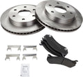 Front Brake Pad & Rotor Set Semi Metallic Compatible with 2000-2007 Chevy Silverado Tahoe Suburban Avalanche Express Astro GMC Sierra Yukon Savana 1500 Safari 2002-2006 Cadillac Escalade EXT ESV