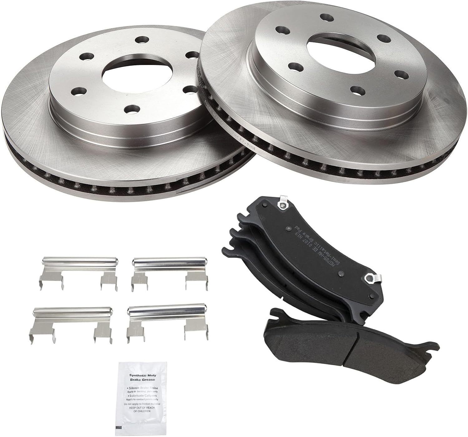 Front Brake Pad & Rotor Set Semi Metallic Compatible with 2000-2007 Chevy Silverado Tahoe Suburban Avalanche Express Astro GMC Sierra Yukon Savana 1500 Safari 2002-2006 Cadillac Escalade EXT ESV