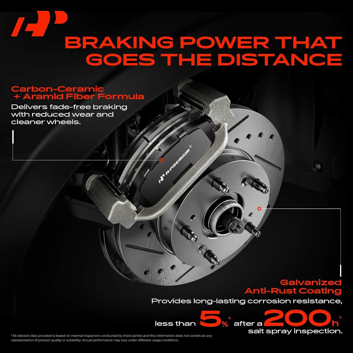 A-Premium 12.99 in(330mm) Front Drilled and Slotted Disc Brake Rotors + Ceramic Pads Kit Compatible with Select Cadillac, Chevy & GMC - Silverado, Suburban, Express, Sierra, Yukon, Escalade, Avalanche