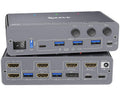 KCEVE KVM Switch 2 Monitors 3 Computers USB C HDMI DP, EDID, USB 3.0 KVM Switch Dual Monitor HDMI for 1 Laptops 2 Desktop, 73W PD, 4K@60Hz, Aluminum, Wired Remote(4K USB C HD DP 3 in 2 Out KVM)