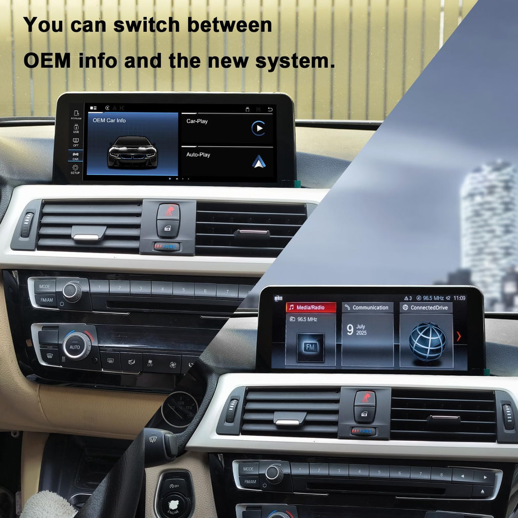 PEMP 10.25' Linux Screen for BMW 3 Series F30 X1 F48 2017-2019 EVO ID6, Wireless CarPlay Android Auto Support for Calls and Music Using OEM Bluetooth