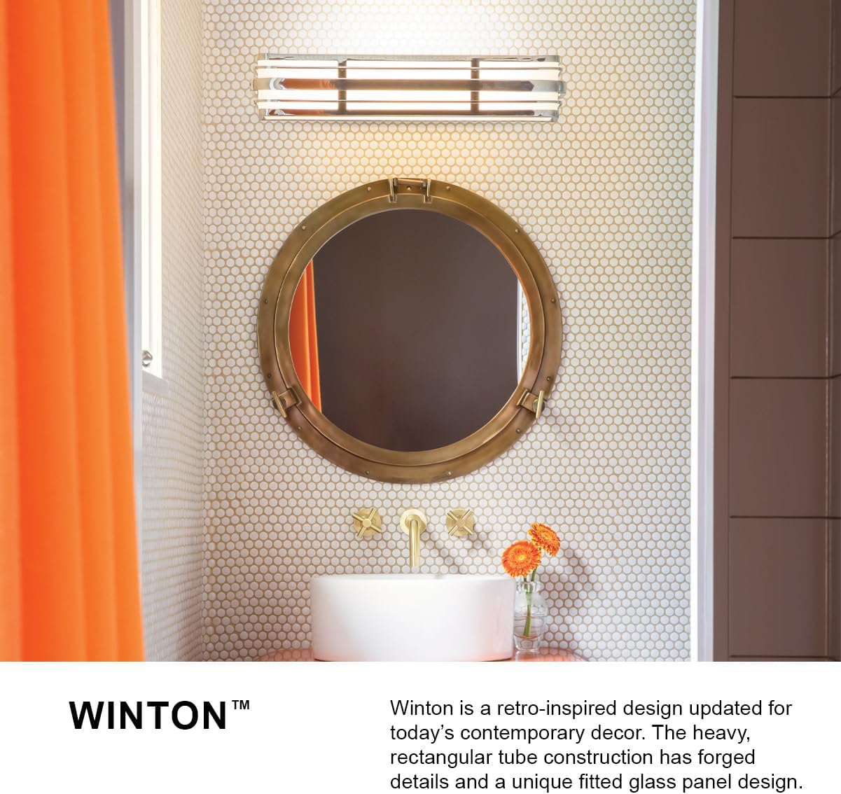 Hinkley Winton Contemporary Modern 15.5' Bathroom Vanity Fixture, Chrome