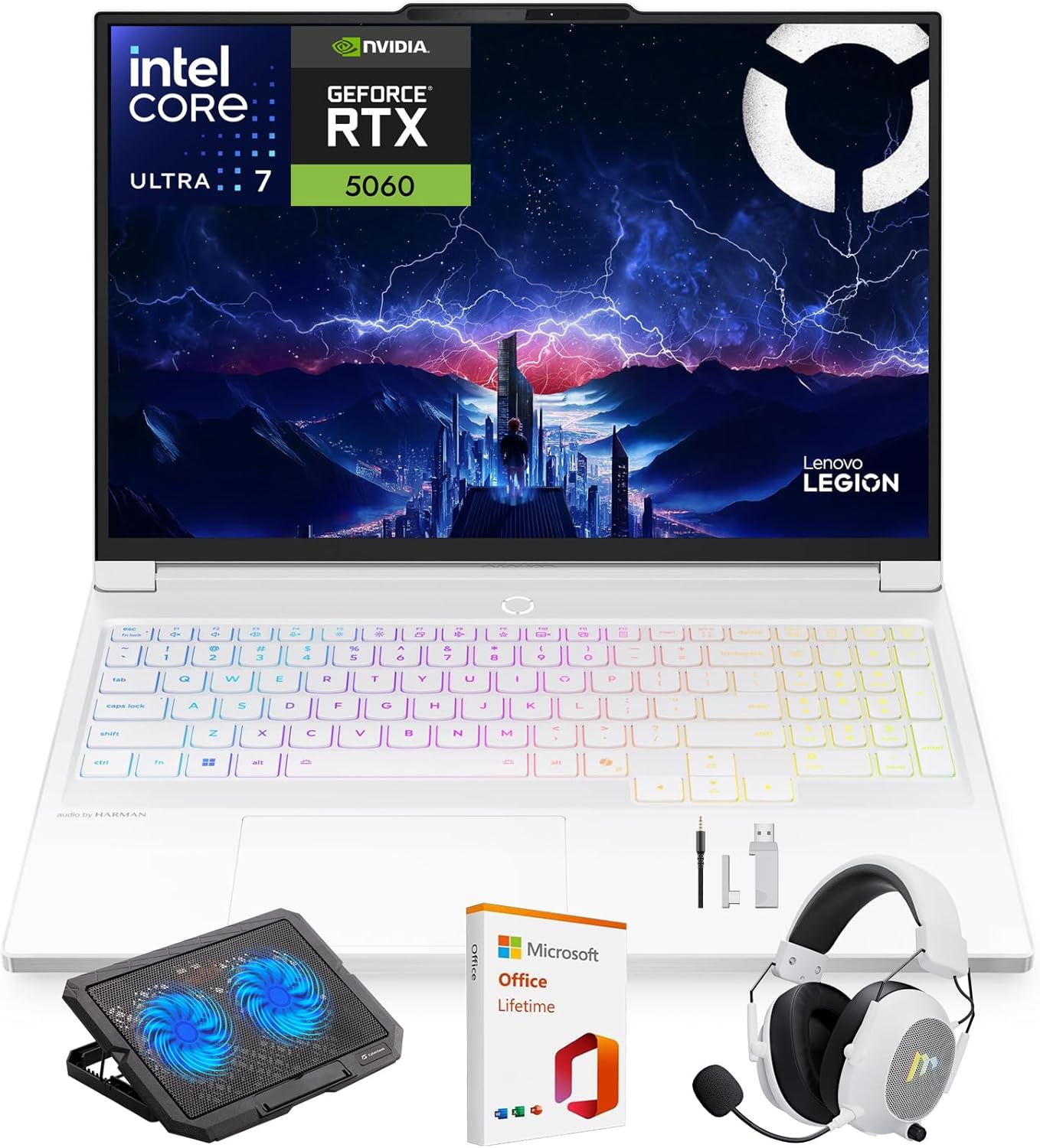 Lenovo Legion 7i 16' Gaming Laptop, WQXGA 165Hz OLED Display, Intel Core Ultra 7 255HX, NVIDIA GeForce RTX 5060, 32GB RAM, 1TB SSD, Wi-Fi 7, RGB Backlit, Win 11, w/Mytrix Accessory Lifetime Office