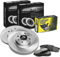 Brake Kit 6X Ceramic Brake Pads Replacement Front Brakes Rotors 10.17inch (258mm) fits Ford Fiesta 1.6L 2011 2012 2013 2014 2015 2016 2017 2018 2019, fits Ford Fiesta 1.0L 2014 2015 2016 2017