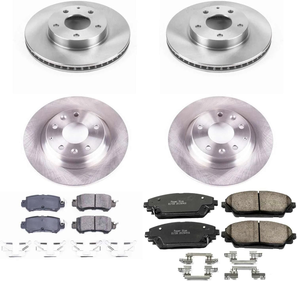 PowerStop Front and Rear Brake Kit for Mazda CX-3 2016-18 - Z17 Ceramic Brake Pads & Disc Rotors Replacement, KOE7608