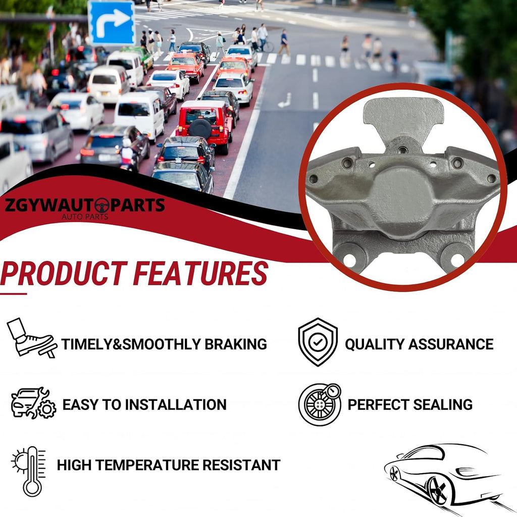 Front Brake Caliper Set - 2PC Disc Brake Caliper Automotive Replacement Brake Calipers ZGYWAutoParts for Ford Fiesta 2011-2016
