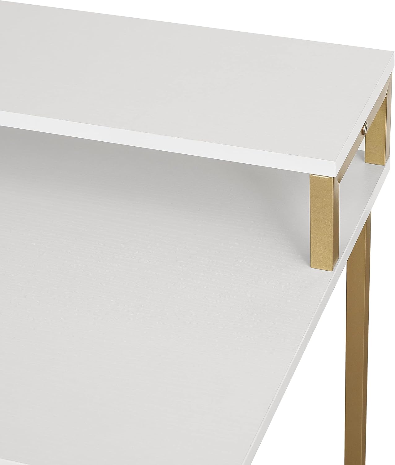 Techni Mobili Computer Desk - Industrial Writing Desk with Storage Shelves, Monitor Stand, & Accessory Holder - Home Office Laptop Computer Table with CPU Caddy & 2-Tier Small Bookshelf Space
