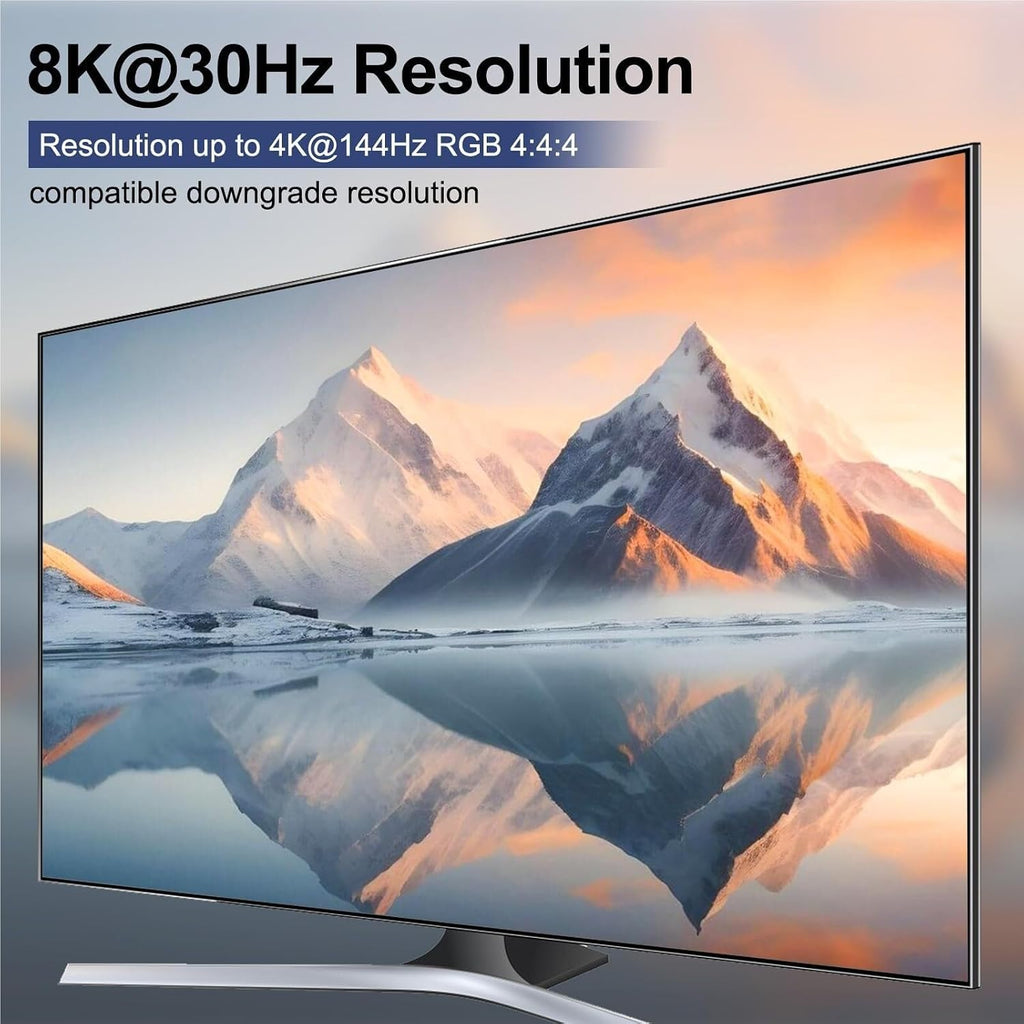 8K Displayport KVM Switch 2 Monitors 3 Computers 8K@60Hz 4K@144Hz,Dual Monitor KVM Switch Displayport with 4 USB 3.0 Ports(with EU Plug)