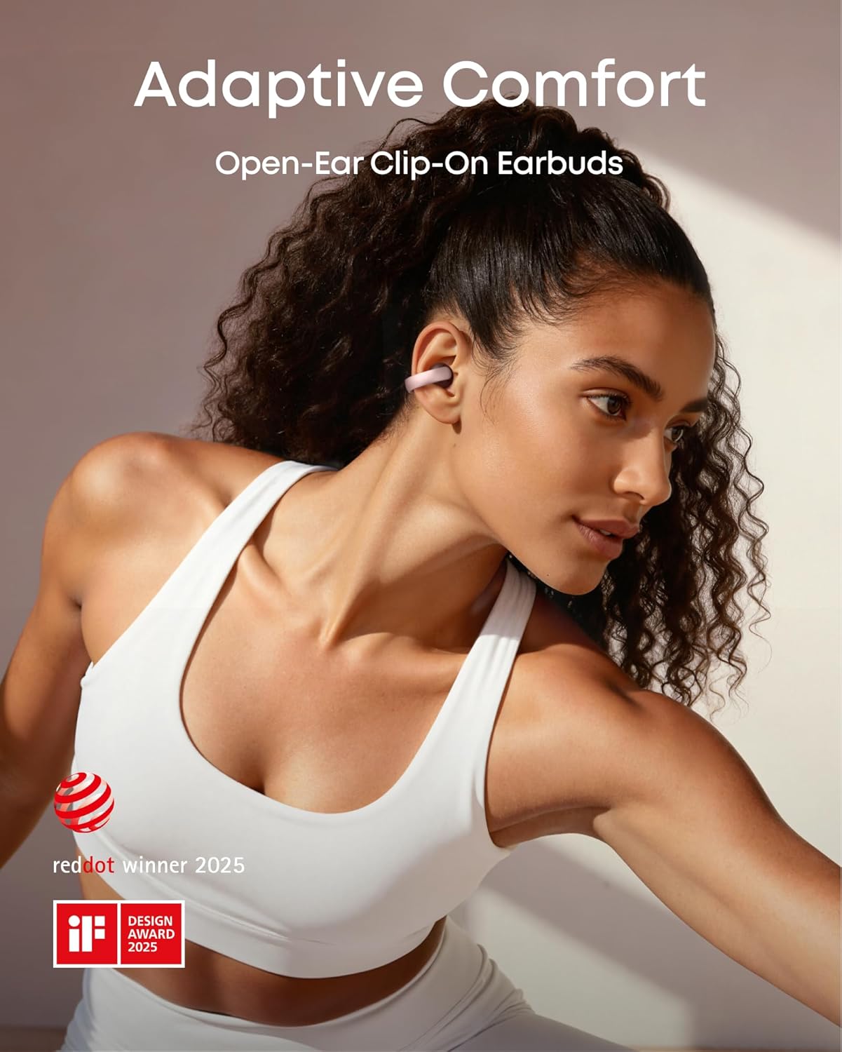 Soundcore AeroClip by Anker, Open-Ear Earbuds, Clip-On Headphones, Adaptive Comfort, Clear Calls with 4 Mics and AI, Stable Fit, 12mm Drivers for Powerful Bass, Hi-Res, Open-Ring Design