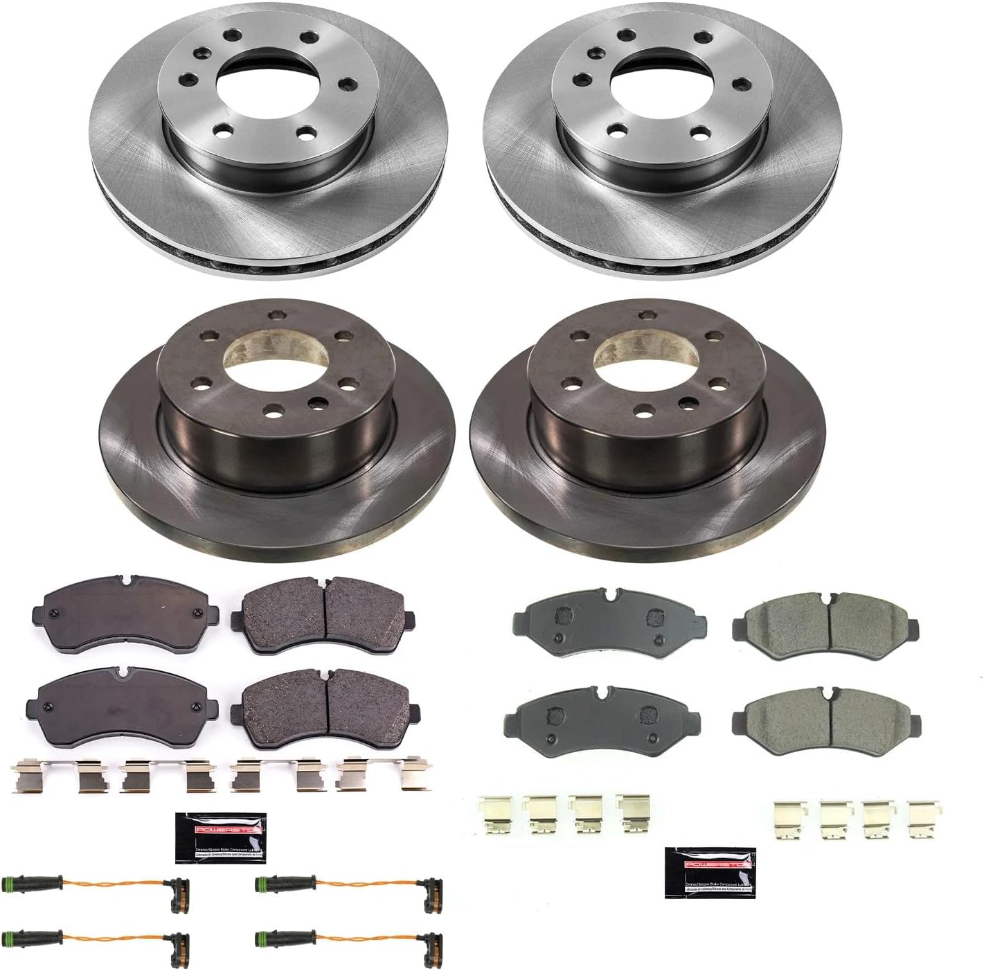 PowerStop Front and Rear Brake Kit for Freightliner Sprinter 1500 2019-20 |Sprinter 2500 2019-21 |Mercedes-Benz Sprinter 1500 2019-23 - Z17 Ceramic Brake Pads & Disc Rotors Replacement, KOE8661