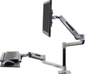 Ergotron – WorkFit-LX Sit-Stand Single Monitor and Keyboard Arm, VESA Desk Mount – for Monitors Up to 42 Inches, 7 to 25 lbs – Polished Aluminum