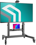 ONKRON Mobile TV Stand on Wheels for 50 - 100 Inch Screen, max Load 286 lbs, Height Adjustable, Tilting, Portable Stand, max VESA 1000x600, Tall Heavy Duty TV Cart Rolling TV Stand with Shelf Black