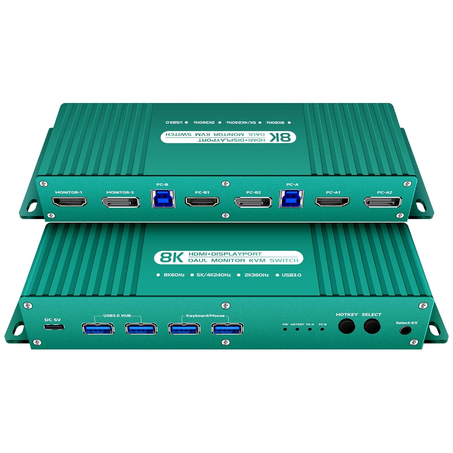 Kvm Switch Displayport and hdmi 4K 240Hz Hotkey Switching