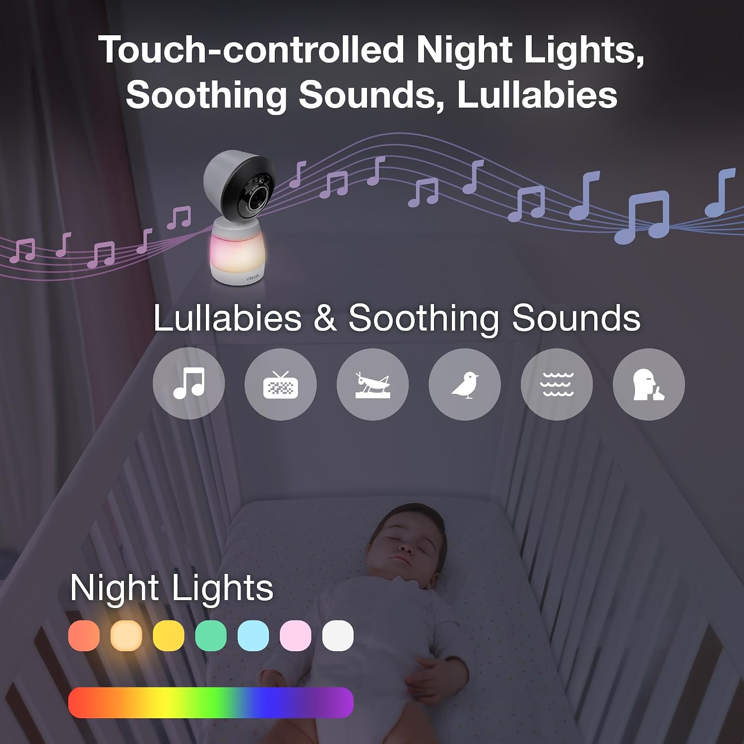 VTech WiFi Baby Monitor with 2 Cameras & 7' IPS Split Screen – 2K Sensor, 1080p HD App, 24X Zoom, Motion Alerts, Video Recording, Night Vision, Free App | Smart HQ Max Twin