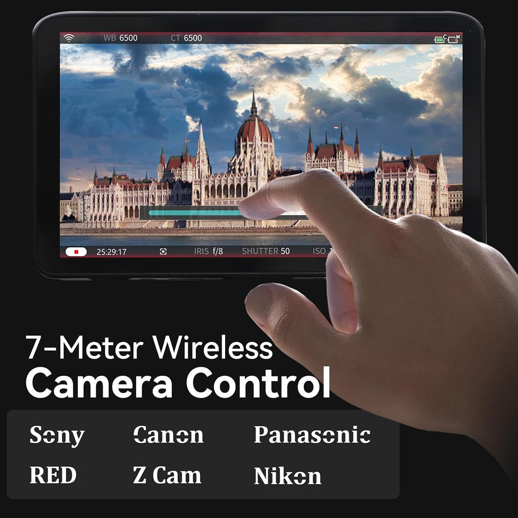 Portkeys LS7P 7' Camera Field Monitor Metal Frame Wireless Control for ARR1 MINI, A1/A9II/A7III/A7CII/FX3/FX30/ZV-E10/RX10/A7MIV/A6700/A7RIV/A7RV/ILX-LR1/A9III/RX0/A7III/FX6, BS1H/BGH1, R5/6/7/8, etc