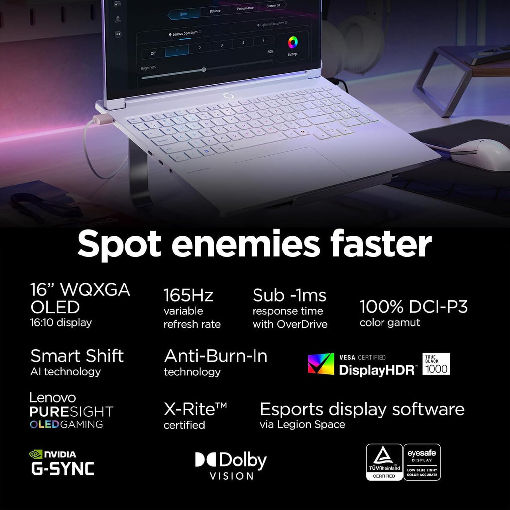 Lenovo Legion 7i 16' Gaming Laptop, WQXGA 165Hz OLED Display, Intel Core Ultra 7 255HX, NVIDIA GeForce RTX 5060, 32GB RAM, 1TB SSD, Wi-Fi 7, RGB Backlit, Win 11, w/Mytrix Accessory Lifetime Office