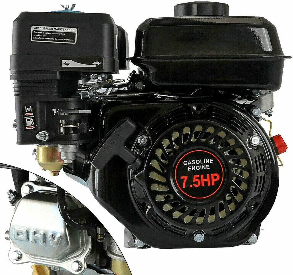 4-Stroke Gas Engine Motor GX160 Motor Replacement 7.5HP 210CC Pull Start Air Cooled Single Cylinder Gas Engine Suitable for Honda GX160 Ideal for Compressor Lawnmower Pump Generator Go Kart Engine