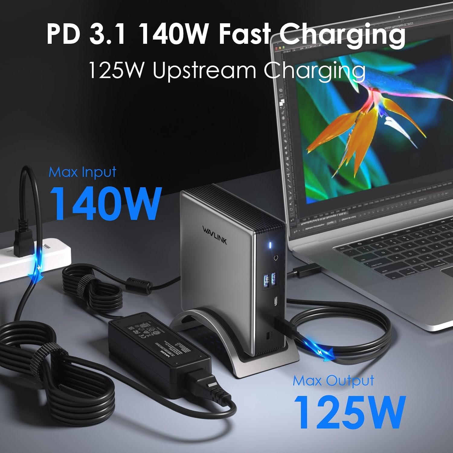 USB C Docking Station, PD3.1 Docking Station 3 Monitors with 2* DP + HDMI,Single 4K@144Hz,140W Charger, USB-C 10Gbps, 2* USB-A 5Gbps, Gigabit Ethernet, Audio/Mic, for Windows,Dell,HP,Lenovo