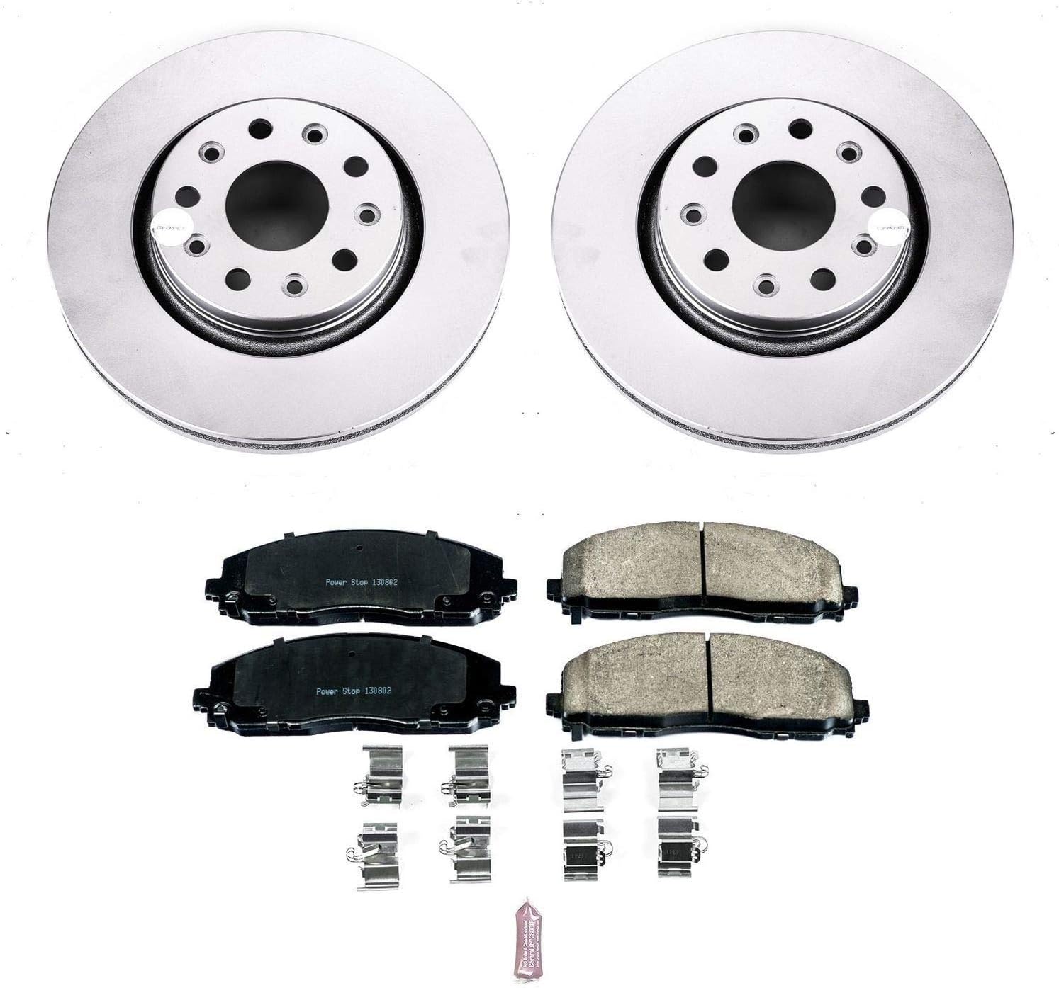 PowerStop Front Brake Kit for Jeep Gladiator 2020-23 | Jeep Wrangler 2018-22 - Fully-Coated Disc Rotors with Z17 Ceramic Brake Pads Replacement, CRK7940